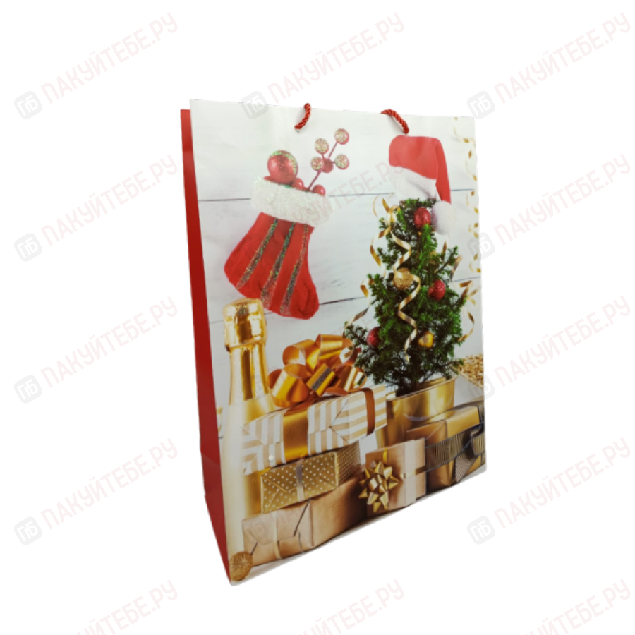Пакет подарочный "Новогодний" 30х41,5х12см