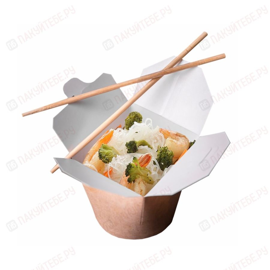 Контейнер бумажный WOK (450мл, крафт, упак. 50шт)