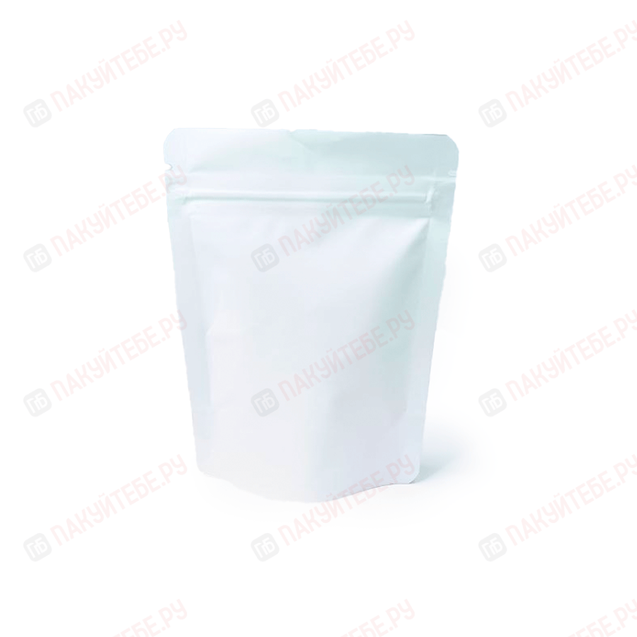 Пакет Дой-пак 105х150мм (35+35мм), белый матовый, металлизированный, с замком zip-lock